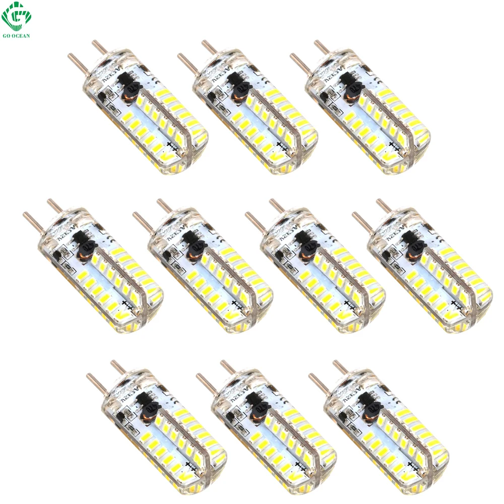 gy6.35 привел колба 3W bombillas 48 SMD 3014 силикон кристалл место легких 12в AC / DC кукуруза машину кампер люстры хрустальные люстры