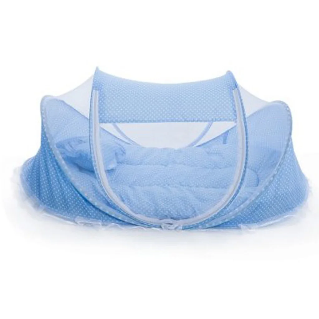 Portable Foldable Baby Infant Toddler Mosquito Bed Crib Mattress Pillow and Tent for Outdoor Indoor Travel