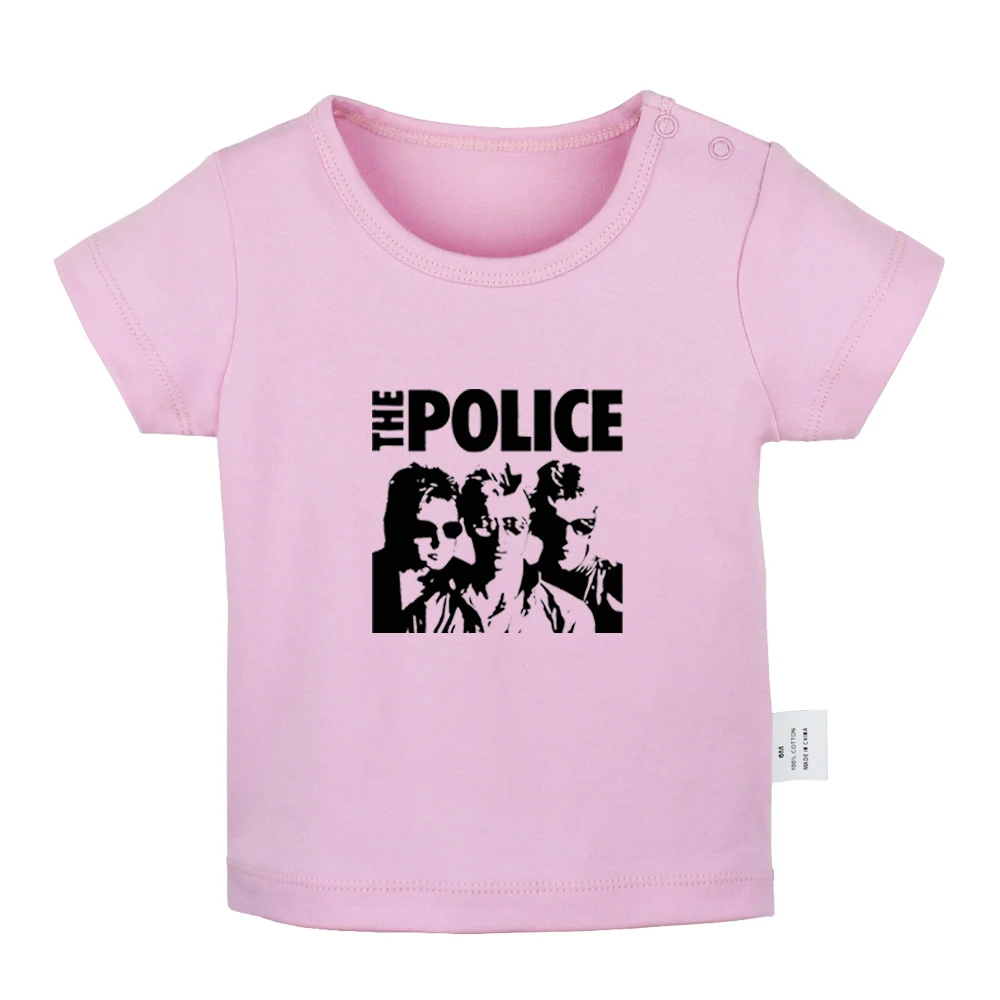 Серые футболки для новорожденных с надписью «buckaneers The Police» и «Rock Band» однотонные футболки с короткими рукавами для малышей - Цвет: YdBabyYP1321D