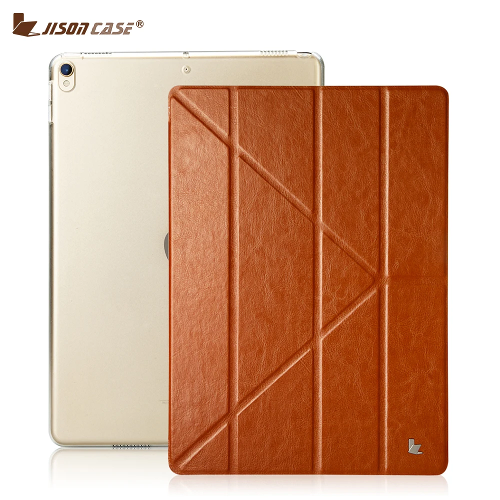 Jisoncase Case for iPad Pro 10 5 2017 Smart Cover PU Leather Magnetic Foldable Tablet Cases