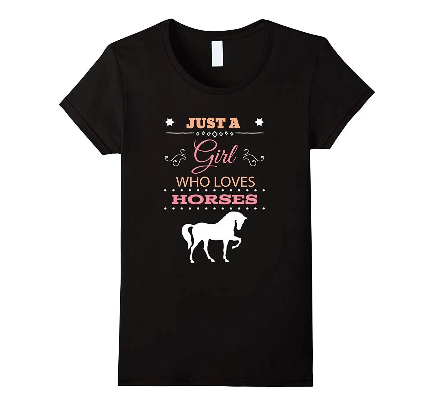 Just A Girl Who Loves Horses T Shirt Equestrian Riding T Shirt Womens