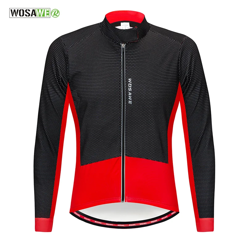 

WOSAWE Fleece Thermal Cycling Jacket Autumn Winter Warm Up Bicycle Clothing Windproof Water repellent Coat MTB Bike Jerseys