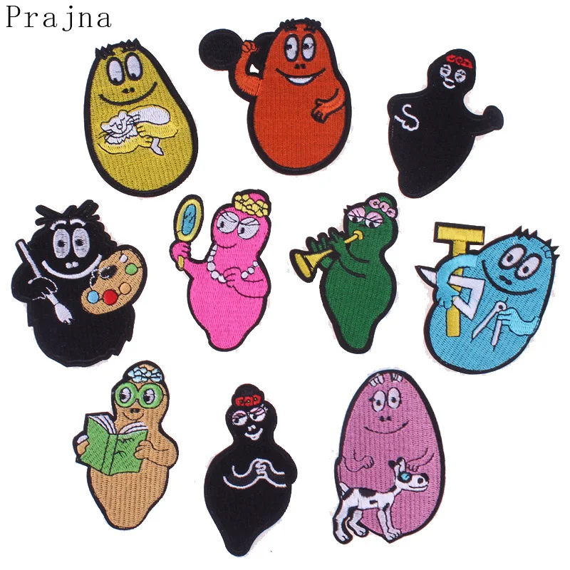 

Prajna Cartoon Anime Larva Patch Applique Unicorn Iron On Embroidered Patches For Clothing Stickers On Clothes Patch Stripes DIY