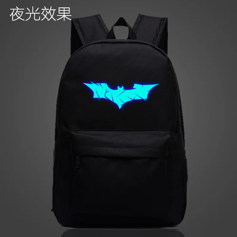 

Bat Man Comic Super Hero School Bag noctilucous Luminous backpack Student bag Notebook backpack Daily backpack Glow in the Dark