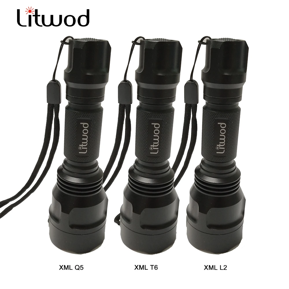 

Litwod Z90C8 LED Flashlight 18650 Torch Waterproof Flashlights XM-L2 U3 T6 Q5 3800LM 5 Mode Led Tactical Flashlight Light Lamp