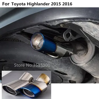 

Car Cover Muffler Exterior End Tail Pipe Dedicate Stainless Steel Exhaust Tip Tail Outlet For Toyota Highlander 2015 2016 2017
