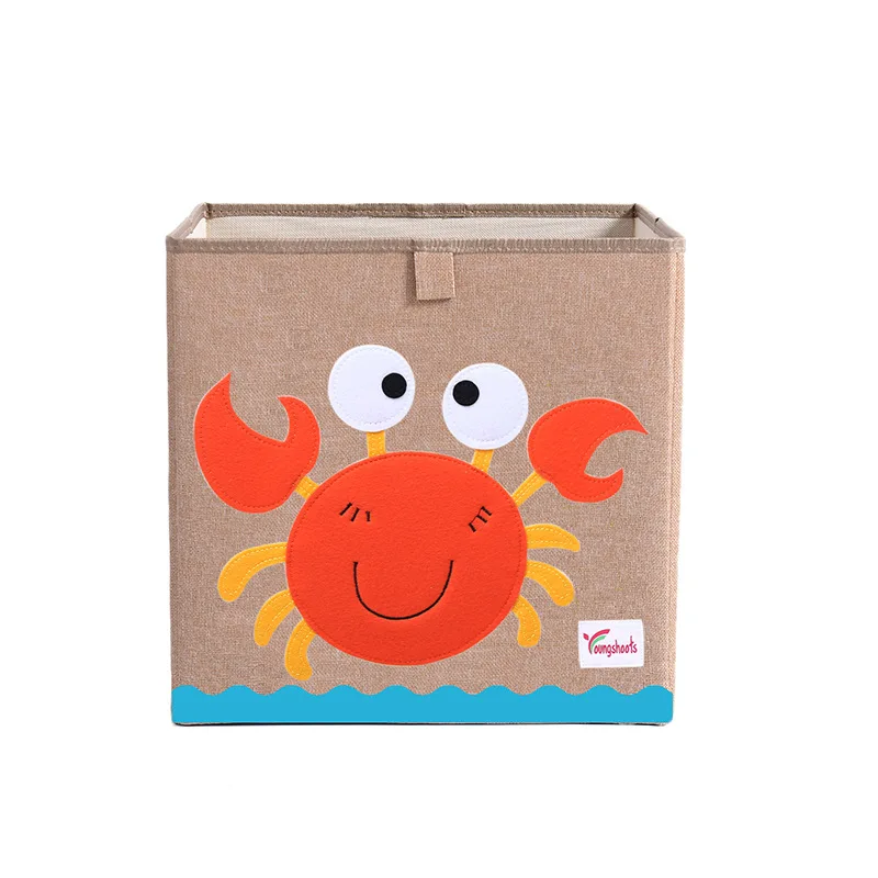 Квадратный мультфильм животных вышивка складная коробка для хранения можно стирать ткань Оксфорд шкаф корзина для хранения ребенка органайзер для игрушек корзина - Цвет: 23