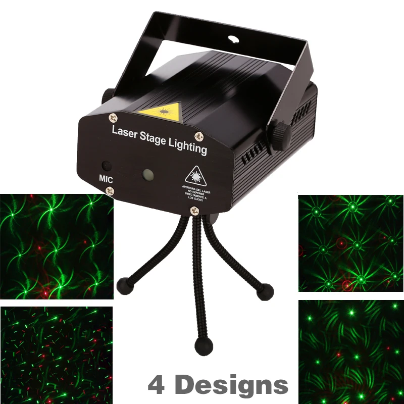 Retail Sale 150mW 4in1 Mini Laser Stage Lighting Effect Laser Projector Party Dj Disco Light 110