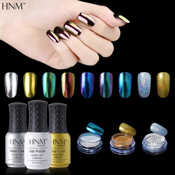 

HNM 1pcs Black Nail Gel Polish 1 Set Top Coat Base Coat 3pcs Nail Glitter Powder Set Gel Nail Polish Gel Varnishes Gel Lak