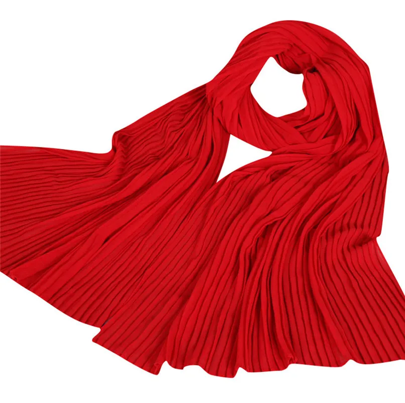 Пеший Туризм шарфы для женщин для шифон мнется мусульманских шарф-хиджаб шарф шаль Бандана солнцезащитный платок#2m01 - Цвет: C