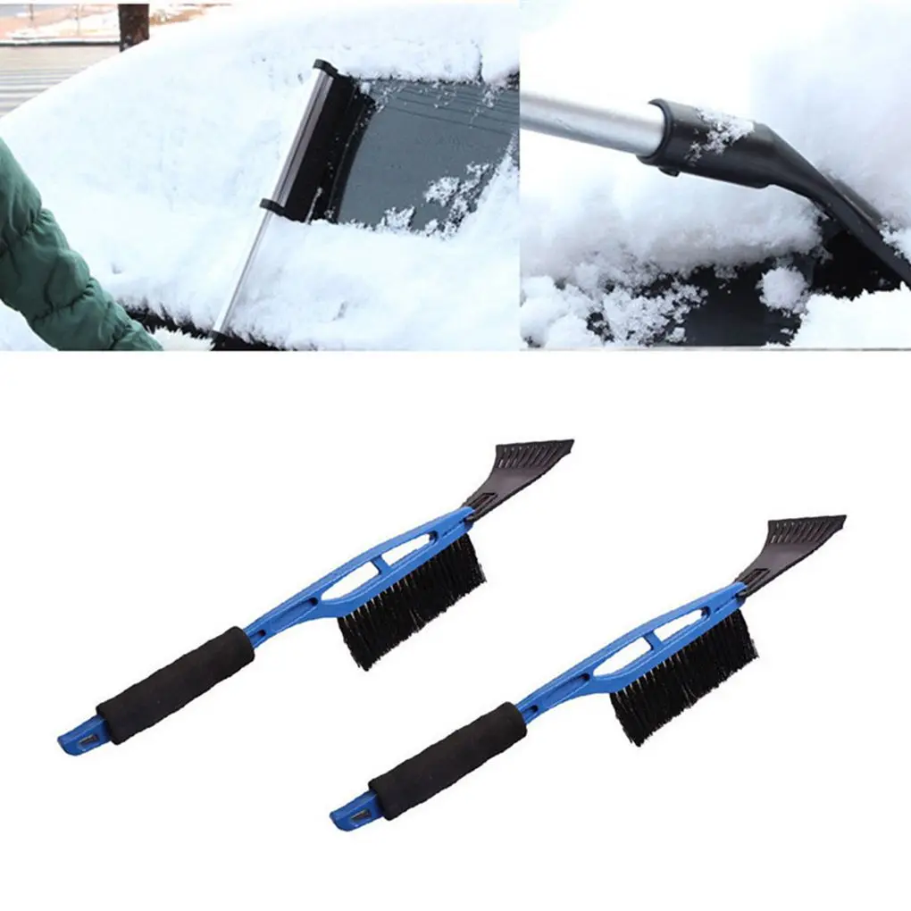 2-в-1 скребок автомобиля снег щеткой удаление лопатка ручка окна автомобиля зима скребок для снега