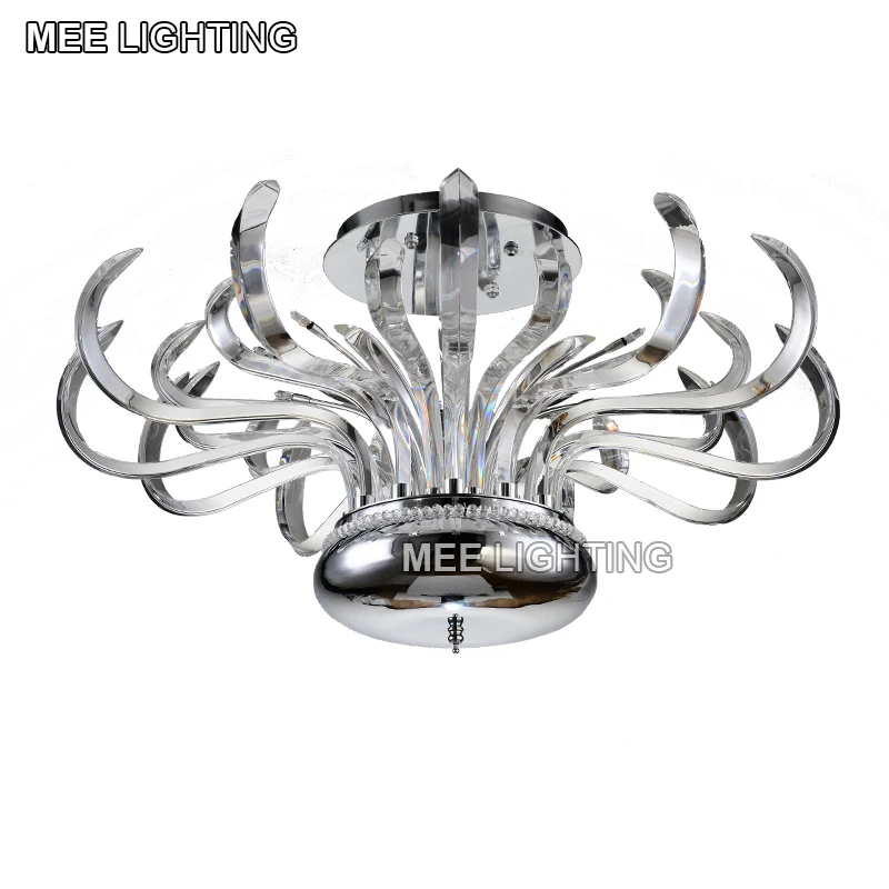 

Modern Crystal Chandelier Clear Crystal Floral Design Chandelier Light Fixture Crystal Lamparas Illumination Indoor Decoration