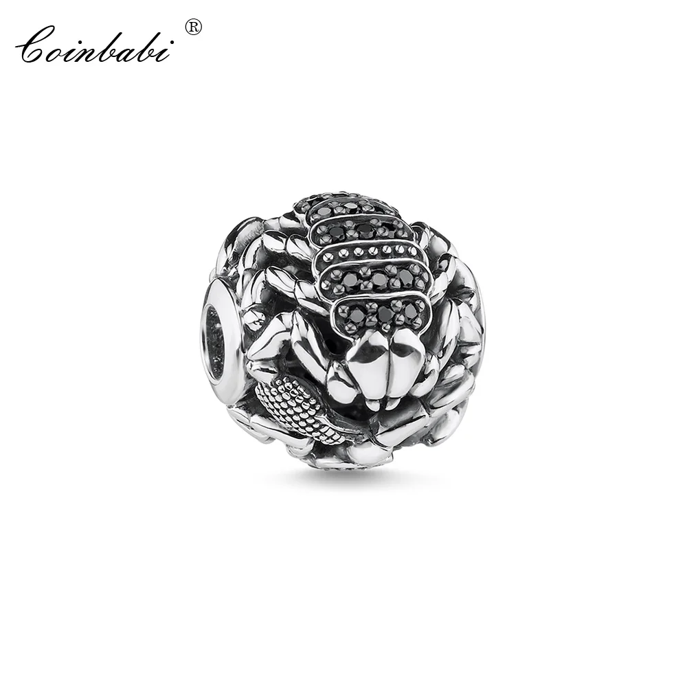 

Beads Black Scorpion, Thomas Style 925 Sterling Silver TS Large Hole Jewelry For Women Men Punk Gift Fit Karma Bracelet Necklace