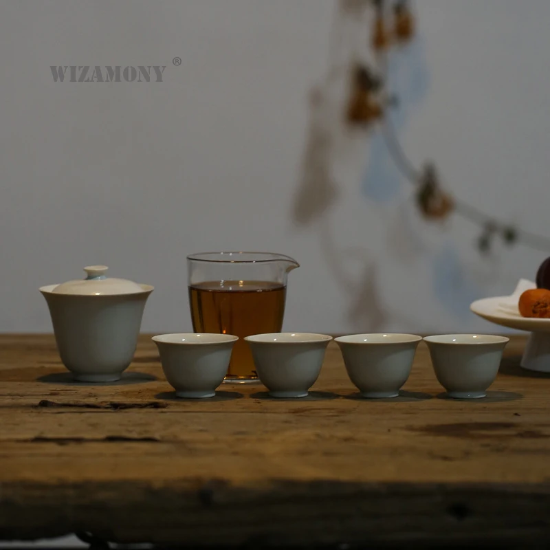 1 шт. WIZAMONY китайский чайный набор кунг-фу gaiwan Чайник чашки ярмарка кружка Чайные Наборы P керамика fot подарок пуэр посуда для напитков