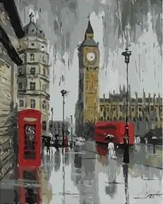 London rains Painting Framed Pictures Painting By Numbers DIY Canvas Oil Painting On Canvas Home Decor Living Room