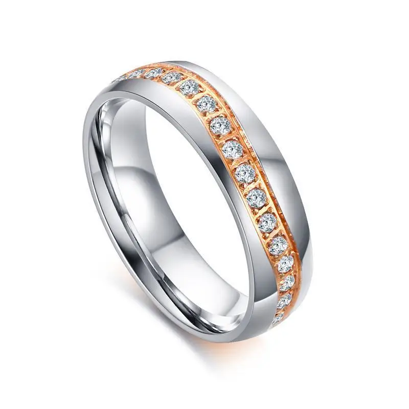 Promise Wedding Rings In Silver Rose Gold Color Cubic Zirconia Stone Women Men Ring Engrgement Lovers Fiance Customized Gifts