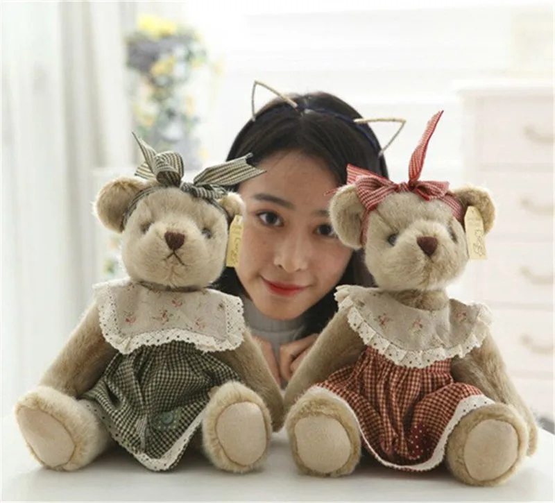 Luxury Classic Teddy Bear Plush Toys High Quality Lovely Couple Bear Peluche Dolls Valentine's Day Gift 35cm 1 Pair  (9)