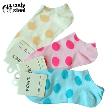 

Cody Steel Women Cute Socks Casual Big Dot Woman Fashion Socks Comfortable Breatherable Summer Female Short Socks 5pairs/lot