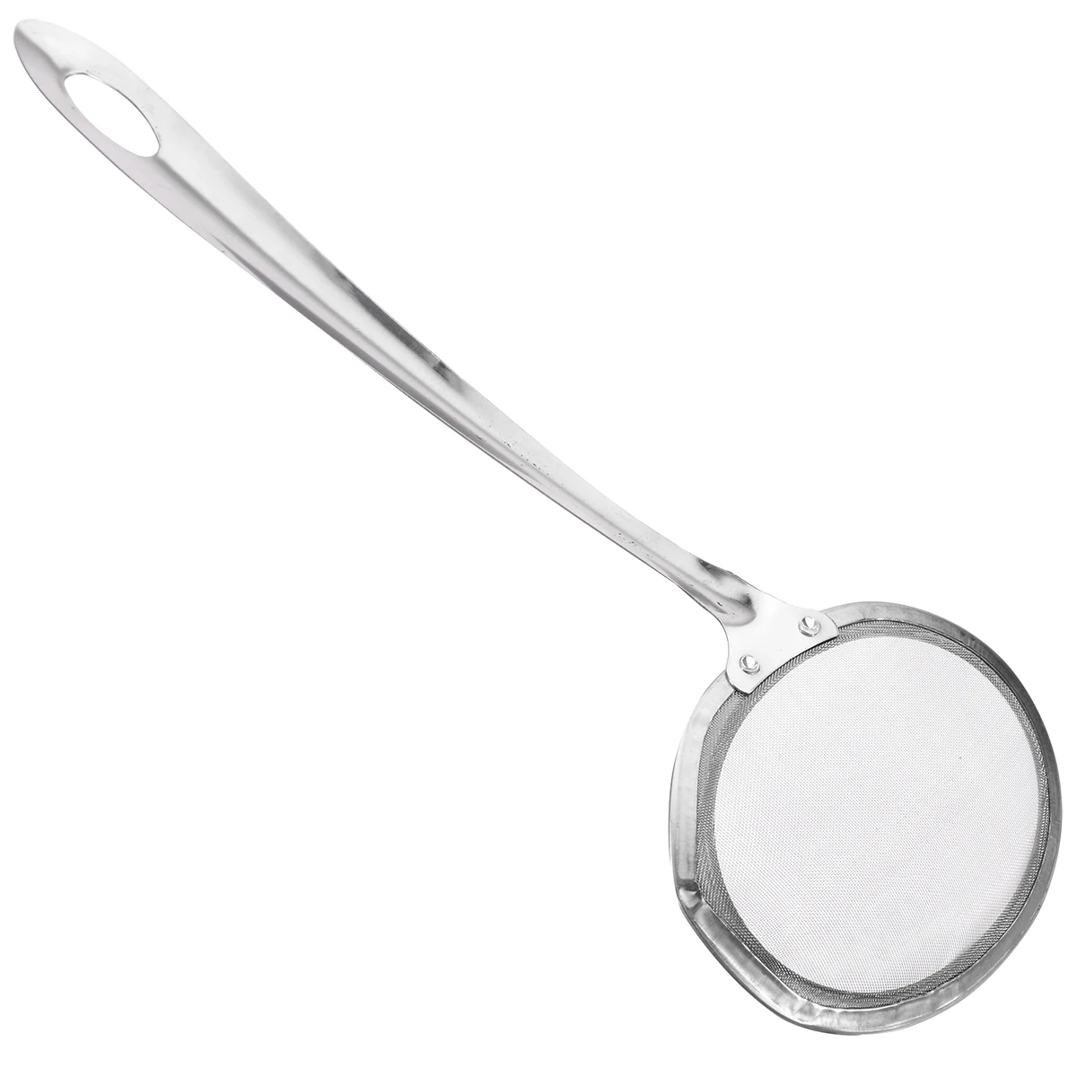New Stainless Steel Long Handle Fine Mesh Wire Strainer Food Soup Filter Residue Colander Scoop Oil Skimmer Kitchen Scoop Tool