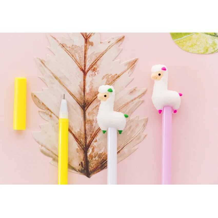 30pcs/pack Kawaii Sheep Cute Alpaca Cartoon Gel Pen School Office Supplies Kawaii Gift for Birthday Party 0.5mm Horse Pen