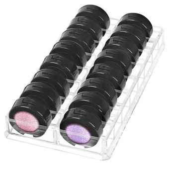 

Acrylic Lipstick Holder 16 Slots Powder Storage Box Transparent Makeup Organizer Eyeshadow Blush Sample Display Shelf Box Case