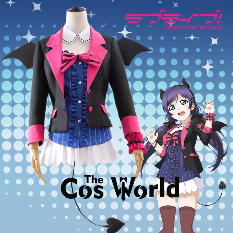 Love Live School Idol Project Tojo Nozomi Bat Little Devil Demon Fancy Dress Uniform Outfit Anime Cosplay Costumes |