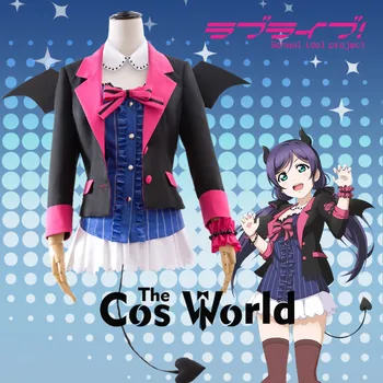 

Love Live School Idol Project Tojo Nozomi Bat Little Devil Demon Fancy Dress Uniform Outfit Anime Cosplay Costumes