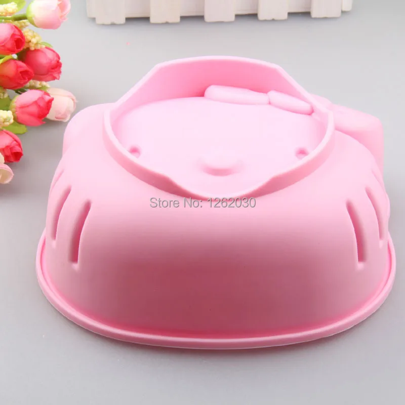 6 дюймов розовый hello kitty торт плесень утолщение силикона мультфильм выпечки