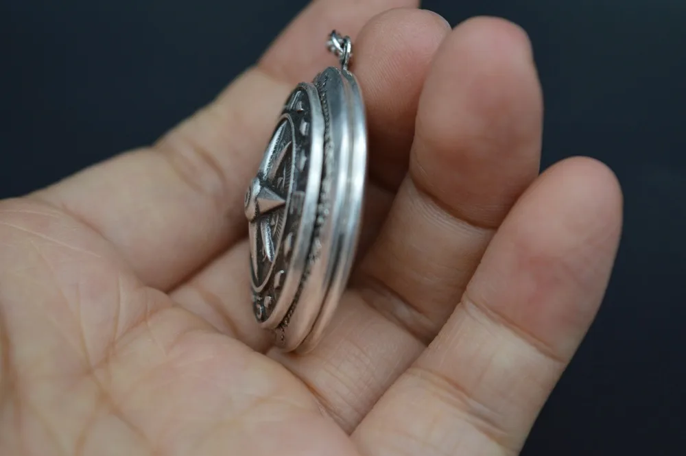 1 шт. Античный Серебристый компас Медальоны кулон для женщин кулоны для фотографии ожерелье навигация ювелирные изделия XSH265