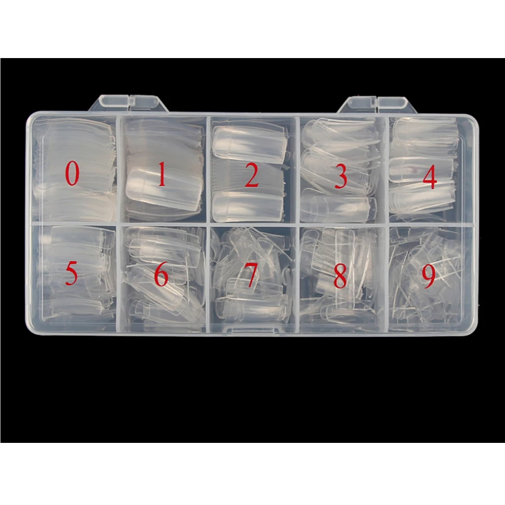 

foyying 500pcs / Box Artificial Nail Tip Natural Color Full Cover French False Acrylic Nail Art Tips, nail prosthetic hand
