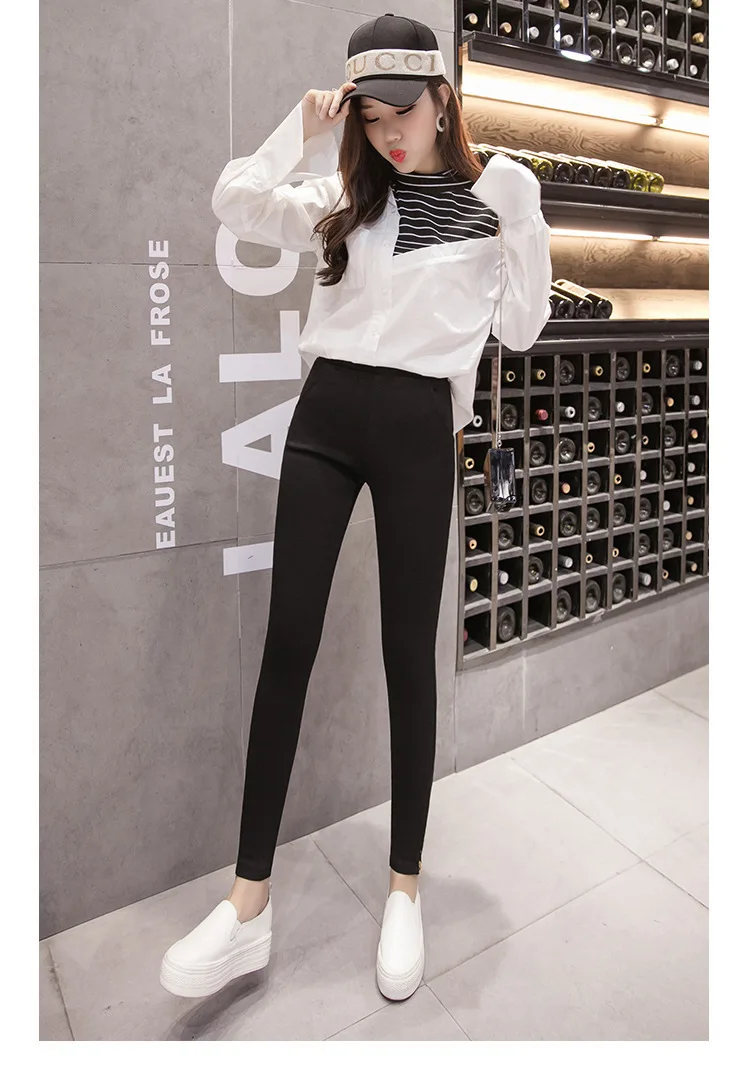 Женская мода на молнии карандаш стрейч джинсы скинни Брюки Высокая талия эластичные хлопковые брюки для женщин плюс размер O8R2