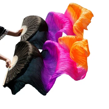 

1.8 m Belly Dance Fan Veil Female Models Chinese Long Section 100% Silk Fan Veil US Shipping