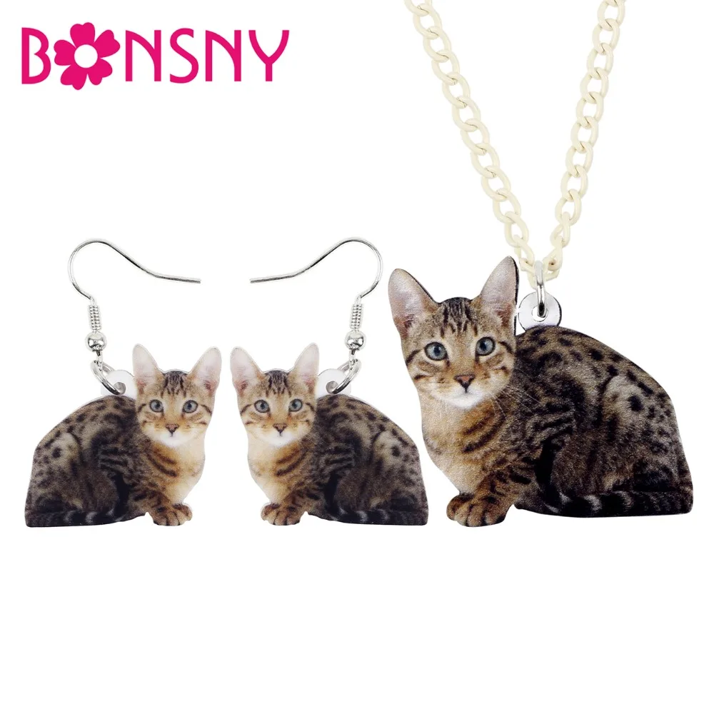 Bonsny массивные акриловые серьги с изображением кота из мультфильма Котенок