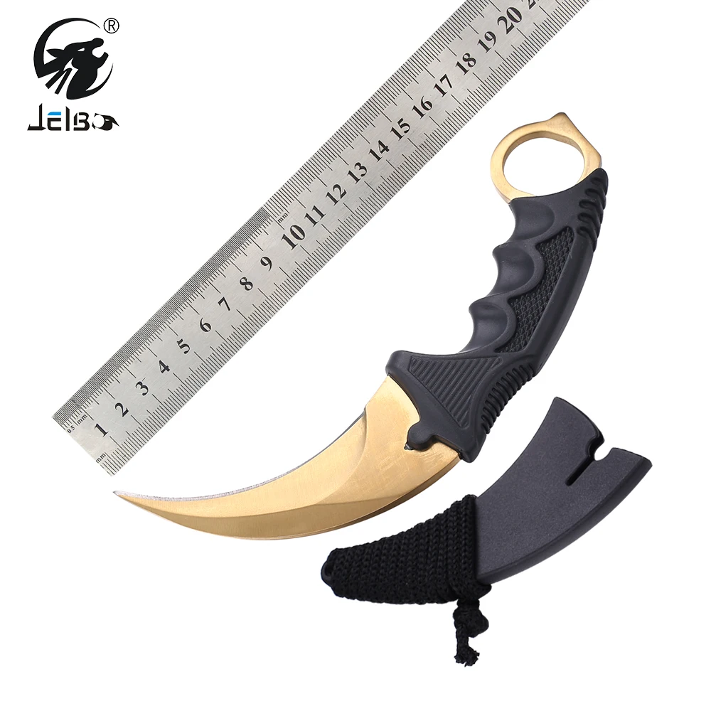 JelBo ручные инструменты 1 шт. Karambit нож в стиле игры "Counter-Strike" нож с оболочкой для выживания на открытом воздухе охотничьи Тактические Ножи коготь кемпинг