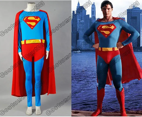 Hot Sale Superman Christopher Reeve Jumpsuit Costume Cosplay