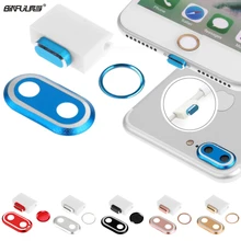 

New High Quality 3 In 1 Rear Camera Cover + Home Button Ring + Anti Dust Plug for iPhone 7 4.7" for iPhone 7 Plus 5.5