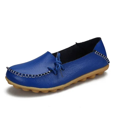 BEYARNE/Новые повседневные лоферы; модные женские туфли в горошек; удобная обувь на плоской подошве со шнуровкой; 10 цветов; Размеры 35-41 - Цвет: Королевский синий