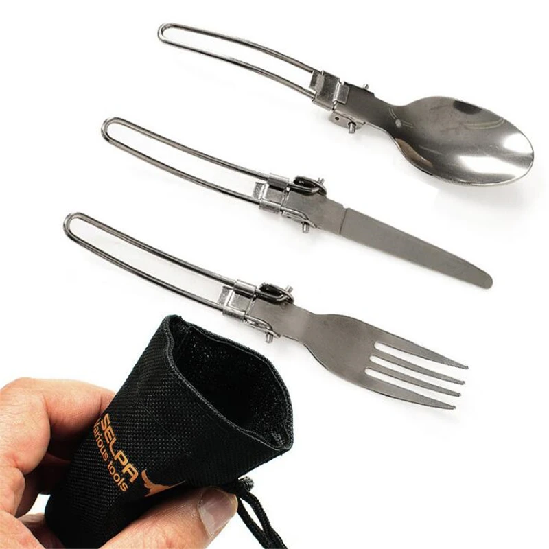 Outdoor Travel Portable Cutlery Set Knife Fork Spoon 3 Piece Suit