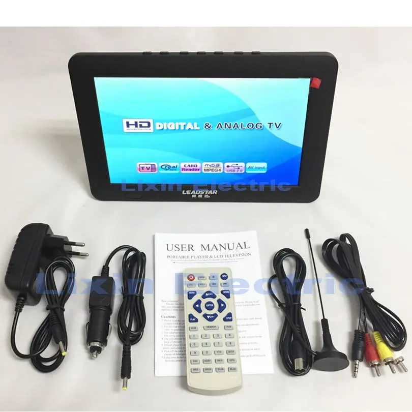 LEADSTAR портативный DVB T2 телевизор 9 "цветной ЖК подходит для автомобиля 12v