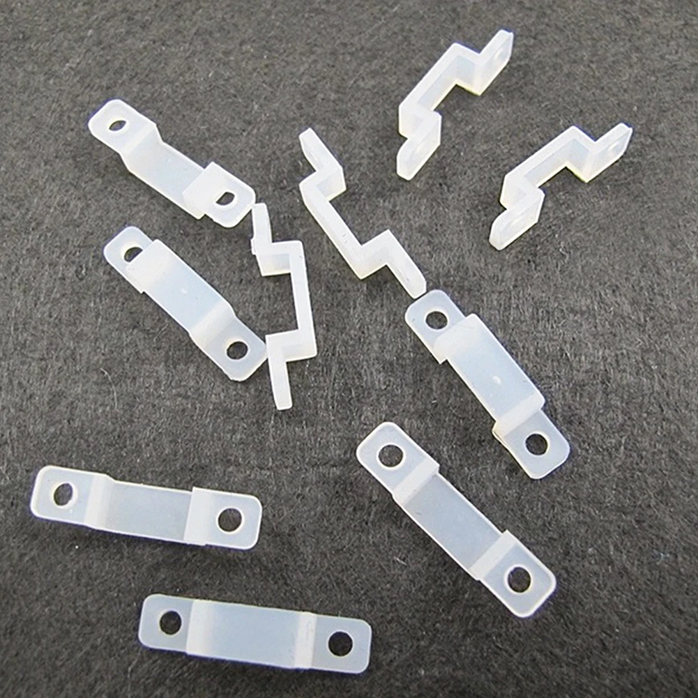 

10Pcs Fixer Silicone Clip 10mm for 5030 5630 RGB LED Strip Light Clear Color