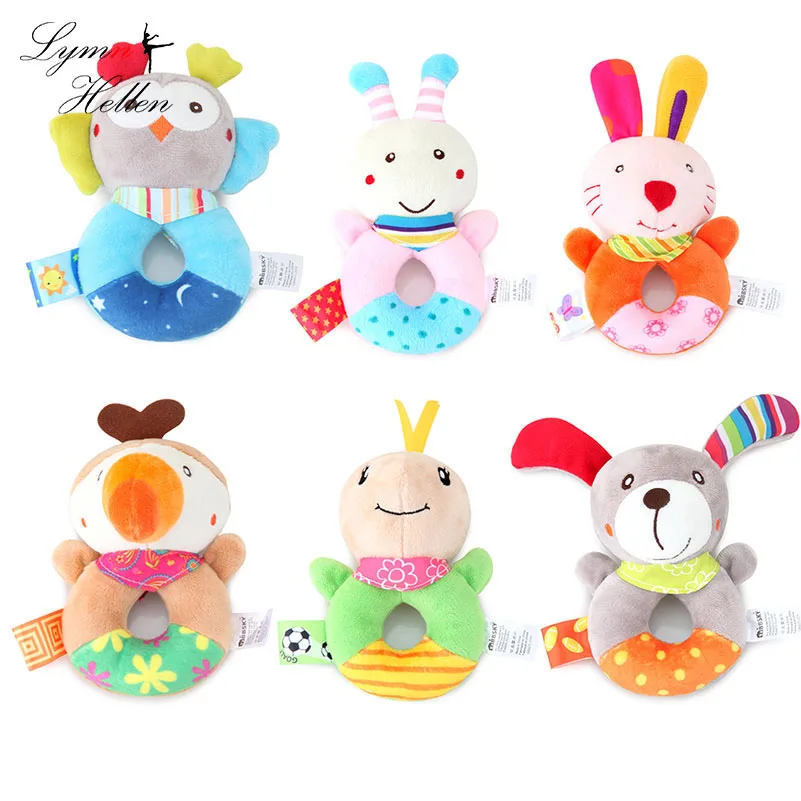 

Baby Hand Grab Rattles Toy Kids Infant Appease Stuffed Animal Soft Plush Comfort Early Learning Development Rattles Toy Gifts