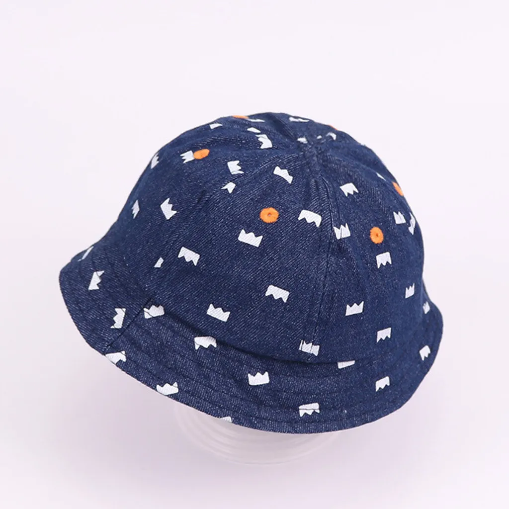 Модная летняя детская шапка Kawaii буквы печатный рисунок джинсовая Bucket Hat Sunscreen Outdoor шляпа рыбака детская шапка