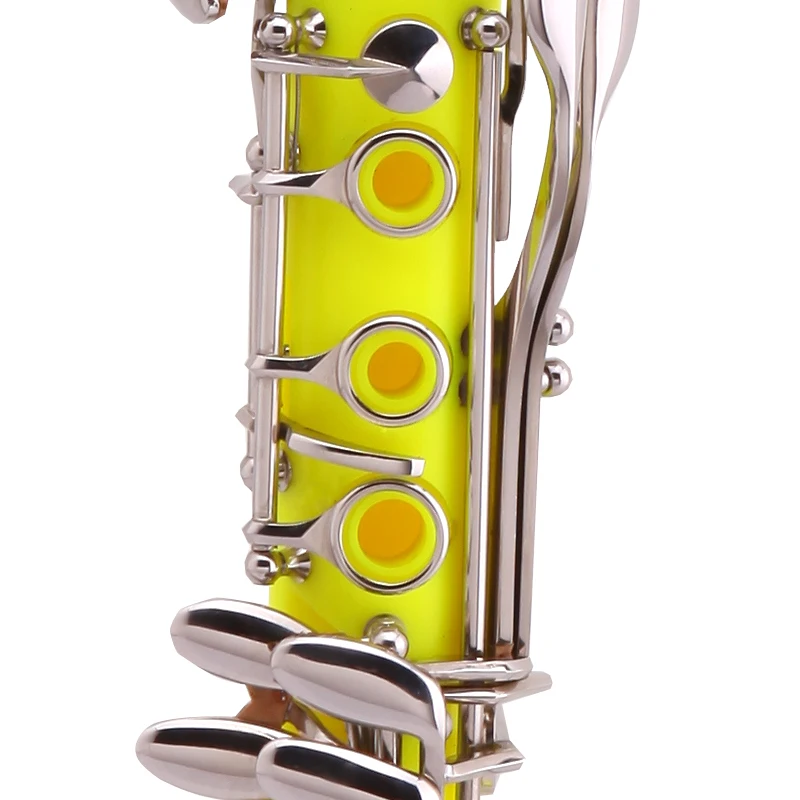 Высокое качество B 17 ключ кларнет белый латунь никелированная ключ, ABS трубы материал корпуса восемь видов цвет можно выбрать