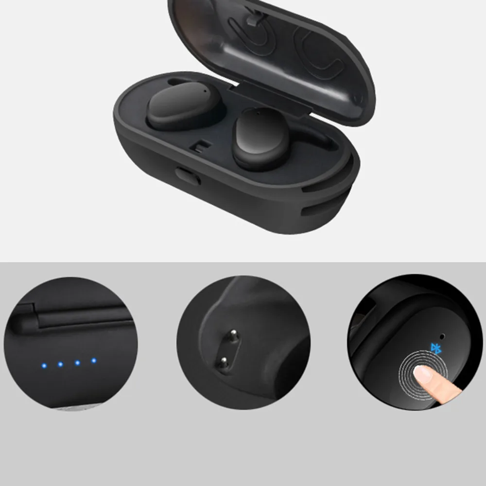 Wireless Headset Bluetooth 5.0 Earbuds Touch Control True Earphone Mini Waterproof Earphones with Charging Box for Smart Phone