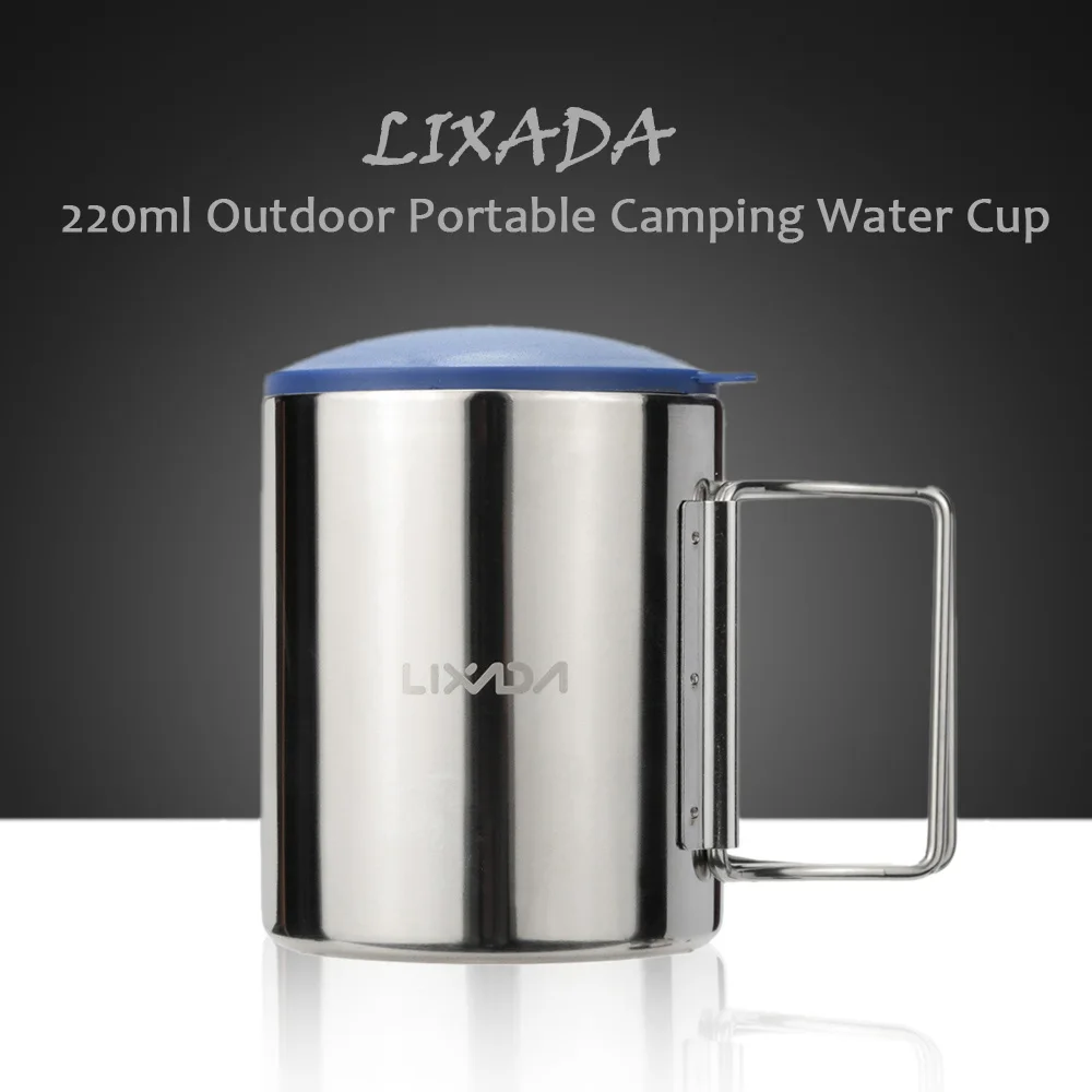 

Lixada 220ml Camping Cup Outdoor Mug Portable Camping Picnic Water Cup Stainless Steel Vacuum Double Wall BL600-D1