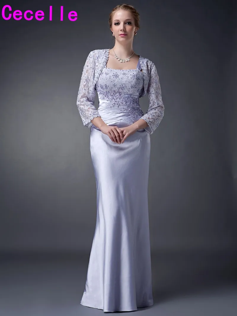 Lavender Long Sheath Floor Length Mother Of the Bride Dresses With