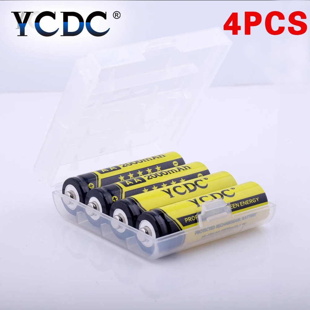 YCDC Лидер продаж! 4 шт YCDC 1,2 V AA 2000 mAh ni-mh аккумуляторная батарея EE6338