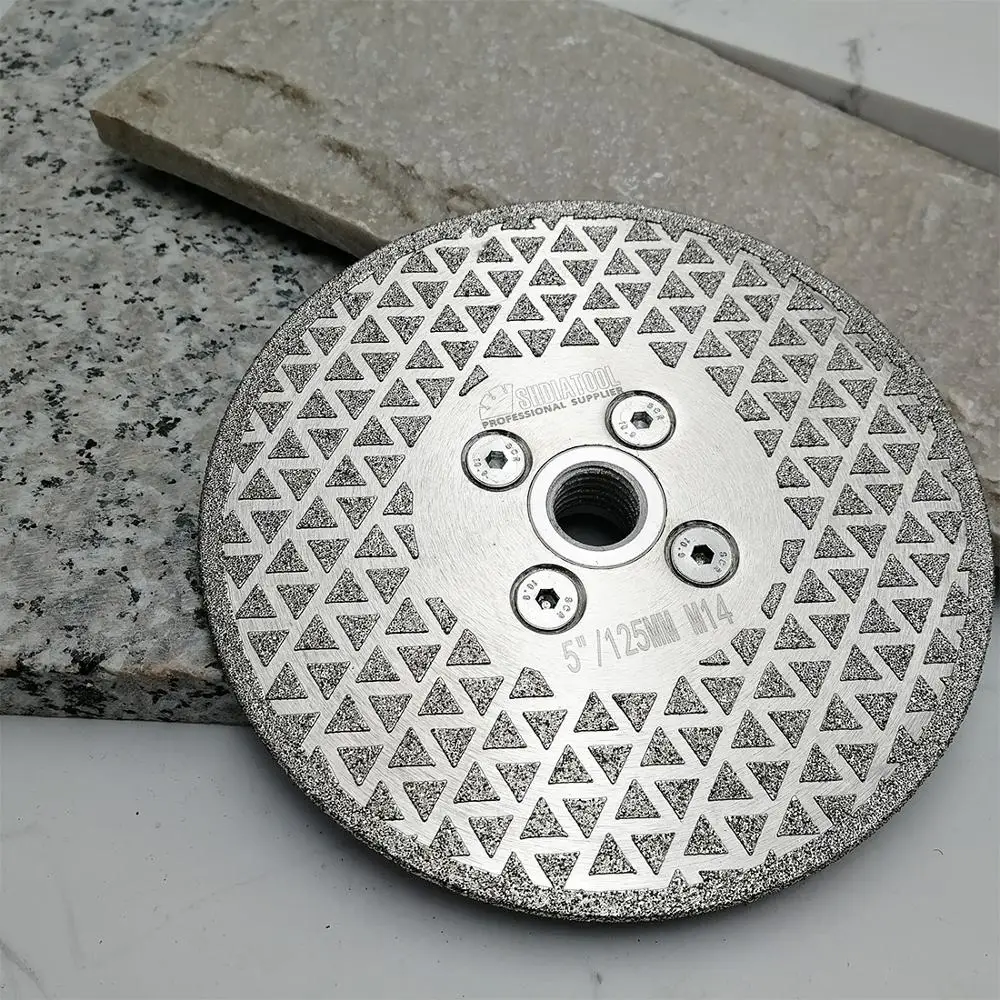 2pcs Single sided Electroplated Diamond cutting & grinding discs for granite with M14 Flange