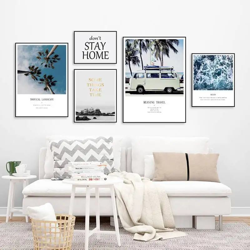 

Modern Tropical Landscape Canvas Painting Meaning Travel Seascape Wall Art Pictures Posters Prints for Living Room Decor