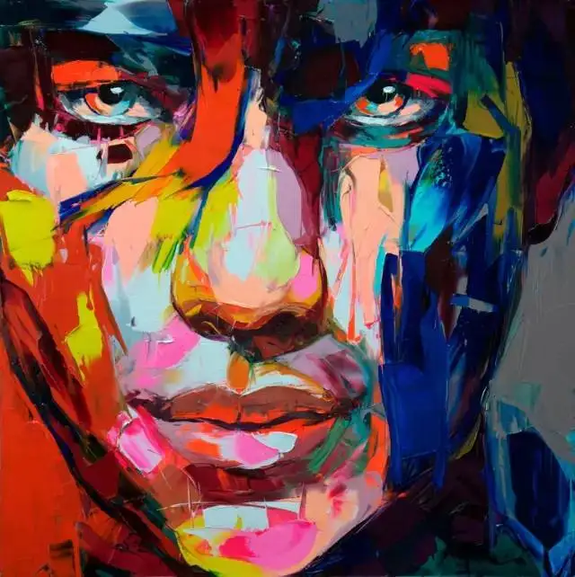 

Francoise Nielly canvas Painting Palette knife Face oil painting wall art pictures for living room home decor caudros decoracion